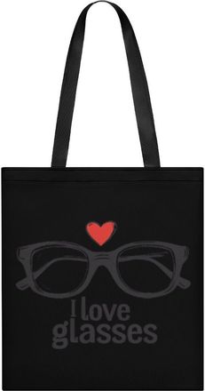 Generic I Love Eye Glasses Womens Tote Casual Shopping Bag Lightweight Shoulder Bags Hobos Handbag for Work Travel Daily 35x40cm