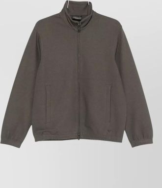 Emporio Armani zip sweatshirt high collar elasticated cuffs pockets