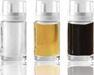 OEM Juego De 3 Botellas Peque&ntilde;as De Vidrio Para La Cocina: A Prueba De Fugas, Antigoteo Y Libres De Bpa