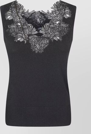 Ermanno Scervino ribbed slim-fit v-neck sleeveless knit tank top