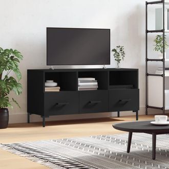 Berkfield Home TV Cabinet Black 102x36x50 cm Engineered Wood | Size: 102 x 36 x 50 cm