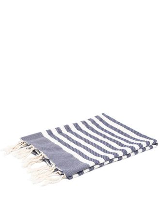 MC2 Saint Barth striped fringed beach towel - unisex - Cotton - One Size - Blue