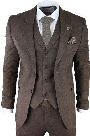TruClothing AK-06 Herringbone Tweed 3 Piece Suit