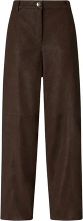 Pinko Pantalones de Cuero - Trousers - Mujer - Marr&oacute;n - XL