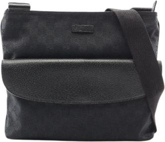 Gucci Pre-owned GG Canvas Schoudertas - Dames - Vintage Schoudertas - Zwart - ONE Size - Leer - Vintage
