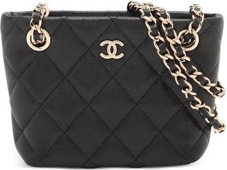 Chanel 2021-2025 Caviar gewatteerde mini-schoudertas - Zwart