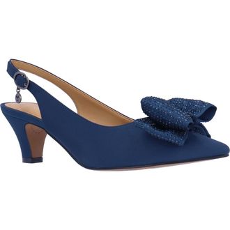 J. Rene&eacute; Weslee Slingback Pointed Toe Pump in Navy at Nordstrom, Size 10
