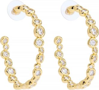 Alexis Bittar Alexis Bittar Asterales Crystal-embellished 14kt Gold-plated Hoop Earrings - One Size