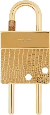 Givenchy Keychains, unisex, Yellow, ONE SIZE, Gold Crocodile-Effect Padlock Chain