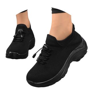 Generic Orthotic Stretch Cushion Shoes for Women Lace Up Breathable Mesh Arch Support Sneakers Outdoor Non-Slip Walking Running Gym Athletic Fitness Jogging F