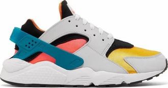 Nike Mens Huarache Run Nyc Sneakers In Pure Platinum/bright Spruce/ Black/bright Crimson