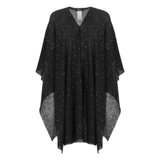 Fabiana Filippi Ponchos, female, Black, ONE SIZE, Black Sequin Cape Jacket