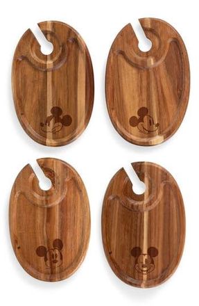 Picnic Time Disney Set of 4 Appetizer Plates in Mickey/brown at Nordstrom Rack