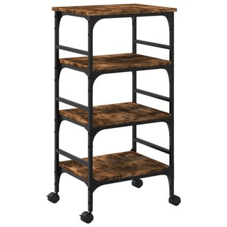 vidaXL Vidaxl - Carrito De Cocina Madera Ingenier&iacute;a Roble Ahumado 45x35x89,5 Cm