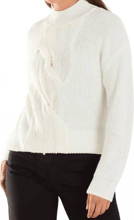 FDJ Long Sleeve Mock Sweater In Ivory