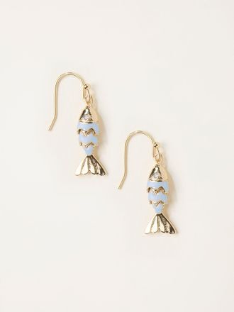 Fat Face FatFace Gold Tone Fish Drop Earrings