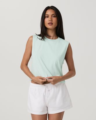 Vuori Clothing Heavyweight Cotton Easy Tank Top | Seaside | XS, Size Extra Small