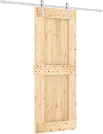 vidaXL Puerta Corredera Con Herrajes Madera Maciza De Pino 80x210 Cm Vidaxl