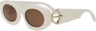 Bulgari Accessoires, unisex, Wit, ONE Size, Calla Zonnebril