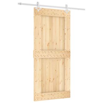 vidaXL Puerta Corredera Natural Y Blanco 95 X 210 Cm Vidaxl