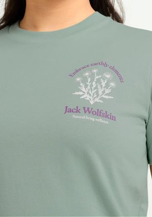 Jack Wolfskin T-Shirt JACK WOLFSKIN CAREFREE T W, Damen, Gr. L (42/44), plant gr&uuml;n, Obermaterial: 100% Baumwolle, normal, Rundhals, Shirts T-Shirt