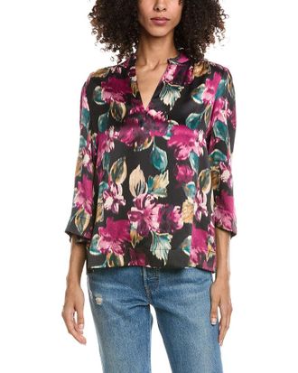 Tommy Bahama Jeweld Blooms Silk Blouse