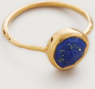 Monica Vinader Gold Siren Gemstone Ring Lapis