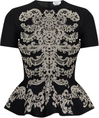 Alexander McQueen Turtleneck Top met Lurexdraad - Dames - Blouses - Zwart - M - Overhemden