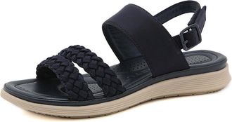 Generic Women Fashion Retro Double Woven Sandals with Breathable Air Holes and Comfortable Lightweight Inner Insole Design (Blue, 7.5)