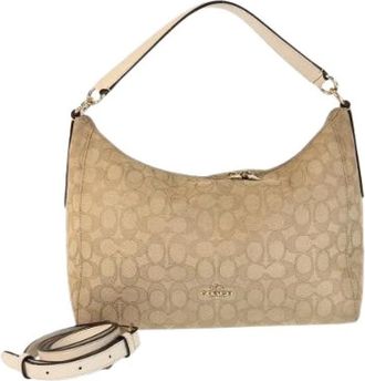 Coach Pre-owned Shoulder Bags, female, Beige, Size: ONE SIZE Pre-owned Canvas Shoulder Bag