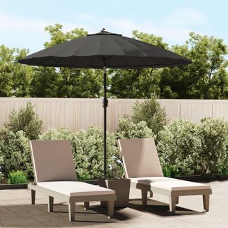 vidaXL Sombrilla De Jard&iacute;n Con Palo De Aluminio Gris Antracita 270 Cm Vidaxl