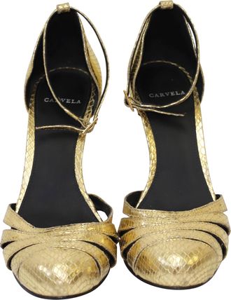 Carvela by Kurt Geiger Gold Python Pumps in goudkleurig leer