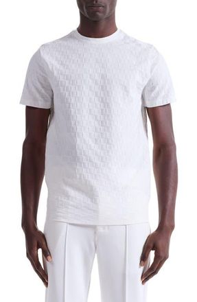 Bugatchi Geo Textured Cotton T-Shirt in Chalk at Nordstrom, Size Small