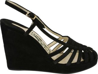 Ferragamo Claretta Archive Limited Edition 1940s Suede Wedges
