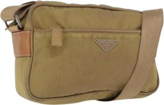 Prada Pre-owned Cross Body Bags, female, Beige, Size: ONE SIZE Pre-owned Vintage Nylon Cross Body Bag