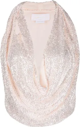 Genny sequin-embellished draped top - women - Polyamide - 42 - Pink