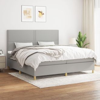 vidaXL Vidaxl - Cama Box Spring Con Colch&oacute;n Tela Gris Claro 200x200 Cm