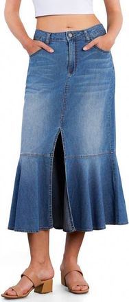 Wash Lab Denim Denim Midi Mermaid Skirt in Denim Bloom at Nordstrom, Size 25