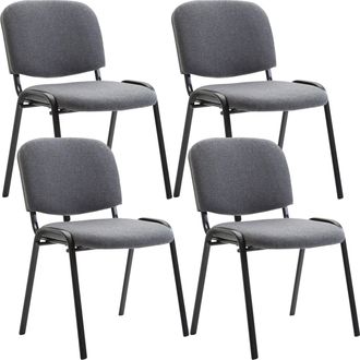 Clp Clp - Set De 4 Sillas De Reuniones Ken En Tela Gris