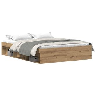 Berkfield Home Bed Frame without Mattress Artisan Oak 150x200 cm Engineered Wood in Brown