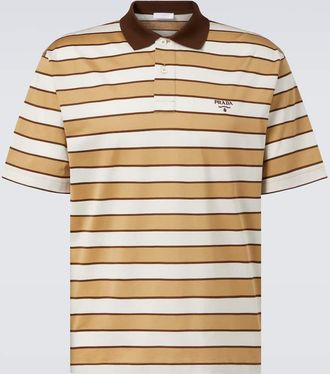 Prada Striped cotton polo shirt