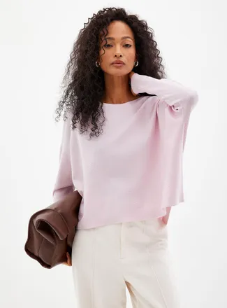 Contemporaine Womens Fine knit oversized boxy-fit boat-neck sweater