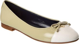 Tory Burch Cap-Toe Leather Ballet Flat