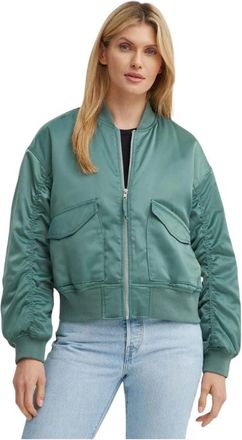 Levi's Bomberjassen - Dames - Bomber jackets - Groen - L - Leer - Jassen