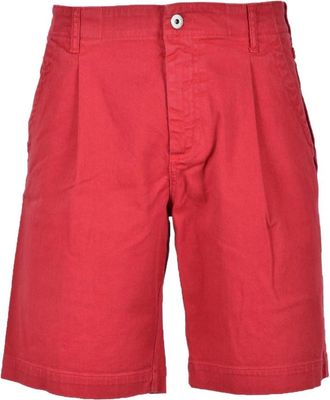 Dirk Bikkembergs Katoen Elastaan Bermuda Shorts - Heren - Korte Broeken - Rood - M - Katoen - Korte Broeken