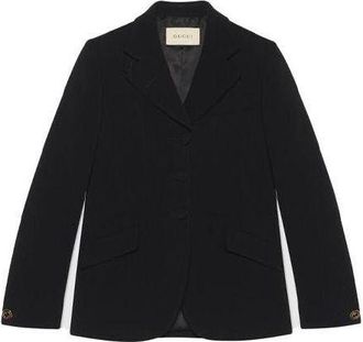Gucci (WMNS) Gucci Cady Viscose Tailored Jacket Black 619262-ZKR01-1000