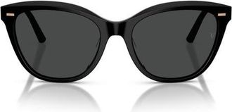 Oliver Peoples x Roger Federer Mr. Federer 55mm Cat Eye Sunglasses in Black /Dark Slate at Nordstrom
