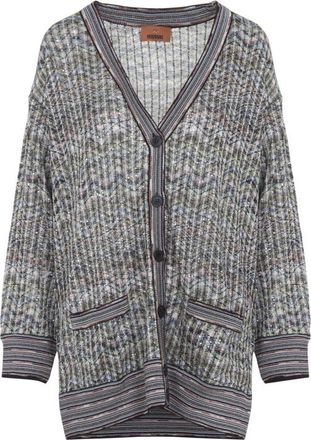 Missoni Grey Textured V Neck Cardigan