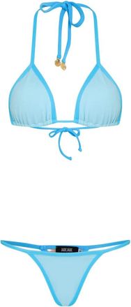 Amir Slama x Jade Picon triangle-design trim bikini - Blue