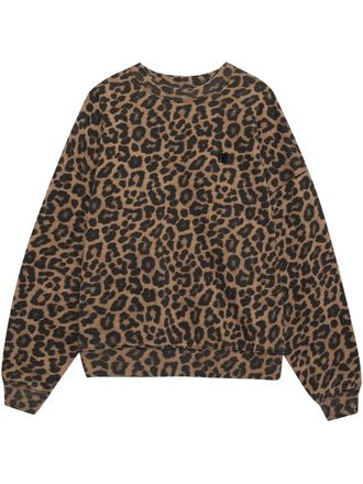 Anine Bing Miles Sweatshirt Black And Brown Leopard